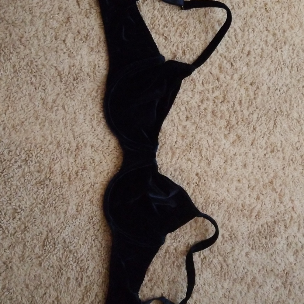 Navy velvet bra